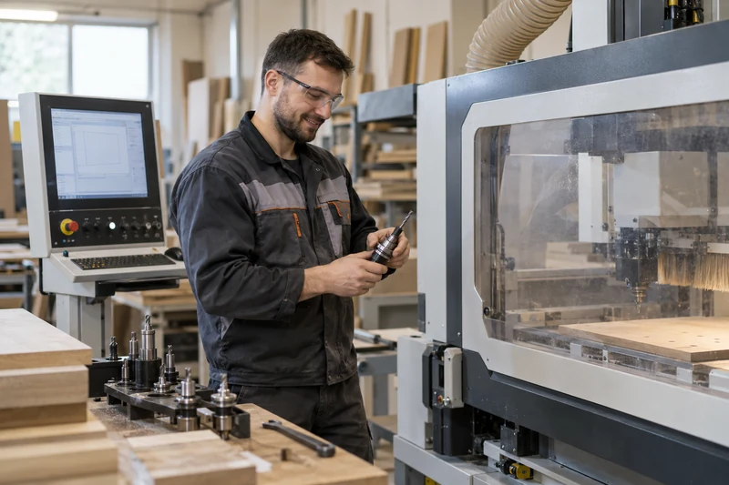 AI-ілюстрація: Оператор машини CNC на меблеве підприємство